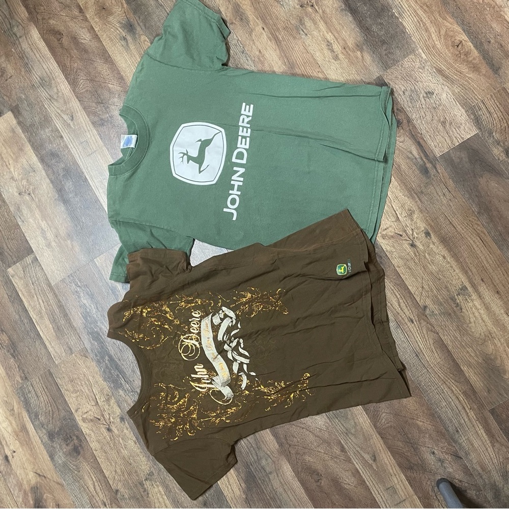 John Deere Green and Brown Women's Short Sleeve Tees